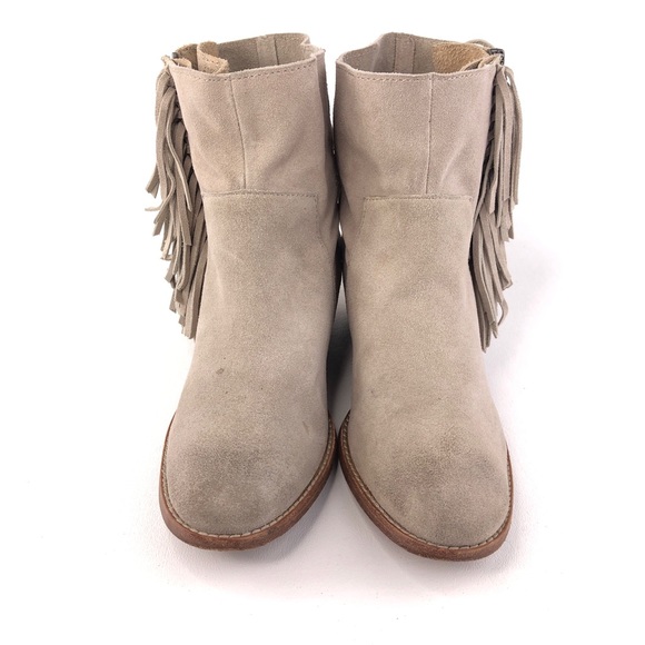 Zadig & Voltaire Pearce Fringe Taupe Suede Ankle Booties 8M - Picture 4 of 14